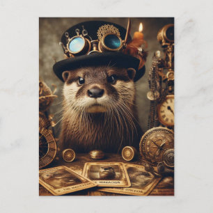 Utfyllare Steampunk Tarotkortsläsare Vykort
