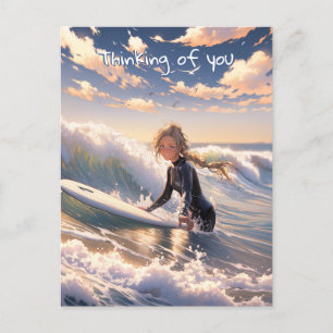 Utgå för att fånga en våg vykort