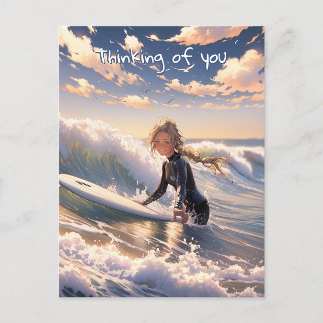 Utgå för att fånga en våg vykort (Framsida)