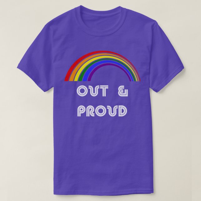 Utgående och stolt HBT-Pride T HGBTQ-support P T Shirt (Design framsida)