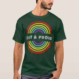 Utgående och stolt Pride för HBT-HBT-stöd P T Shirt