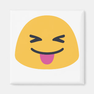 Utgången av tunga stängde öga Emoji Magnet