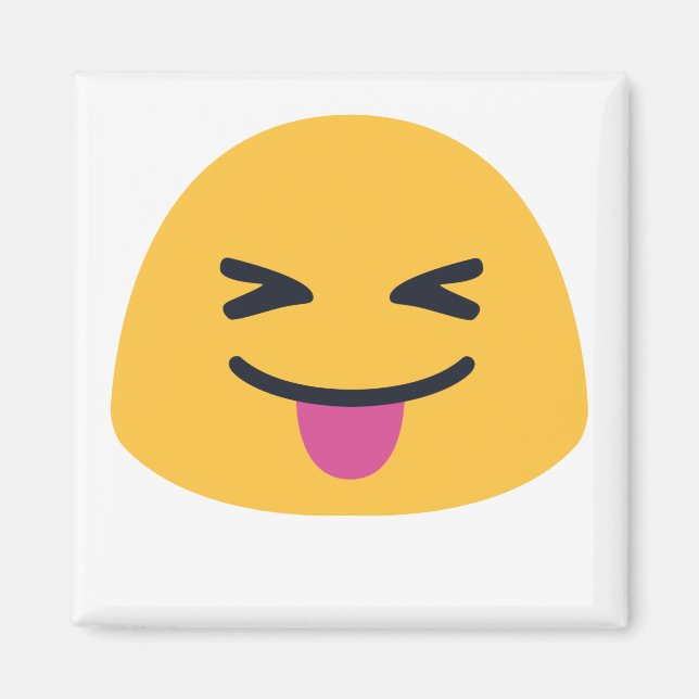 Utgången av tunga stängde öga Emoji Magnet (Framsidan)