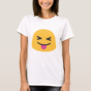Utgången av tunga stängde öga Emoji T Shirt