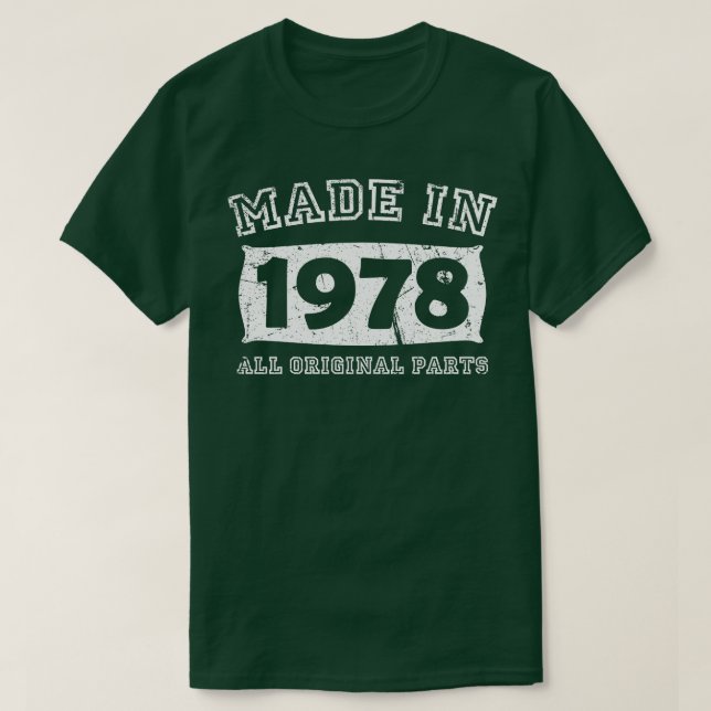 Utgiven 1978 Original Parts Birthday-gåvor T Shirt (Design framsida)
