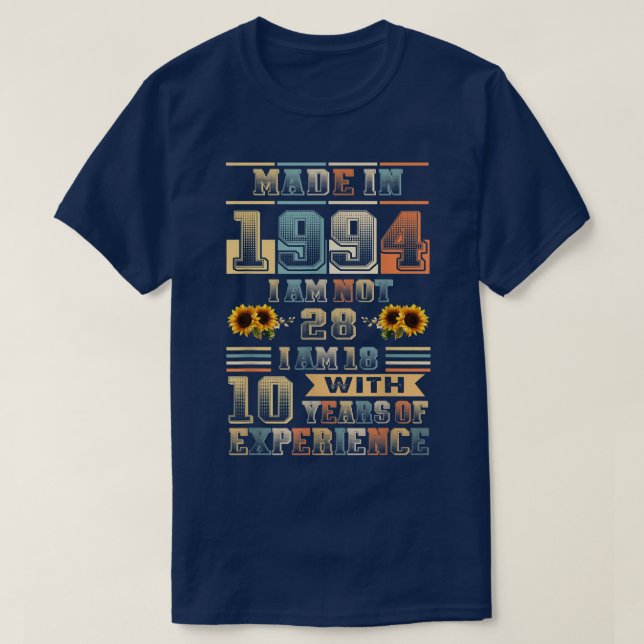 Utgiven 1994 18 år gammal 10 år, födelsedag t shirt (Design framsida)