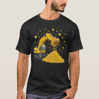 Utgrävning av gruvdrift i guld t shirt