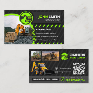 Utgrävning, mullning, röjning av mark, byggande visitkort