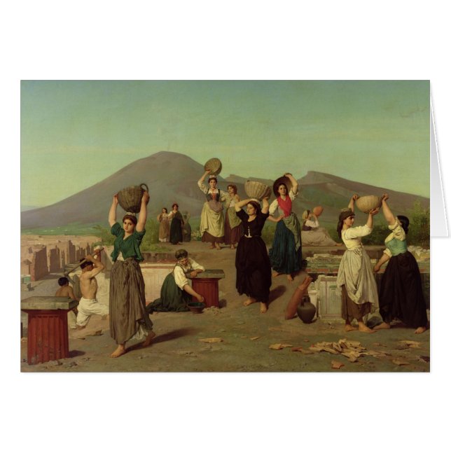 Utgrävningarna på Pompeii, 1865 Hälsningskort (Framsidan Horizontal)
