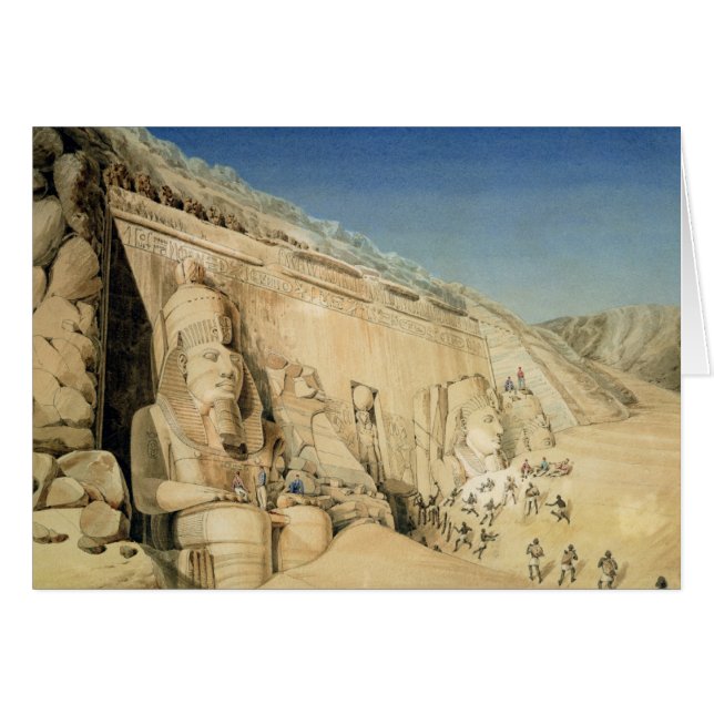 Utgrävningen av det underbara tempelet av Ramesses Hälsningskort (Framsidan Horizontal)