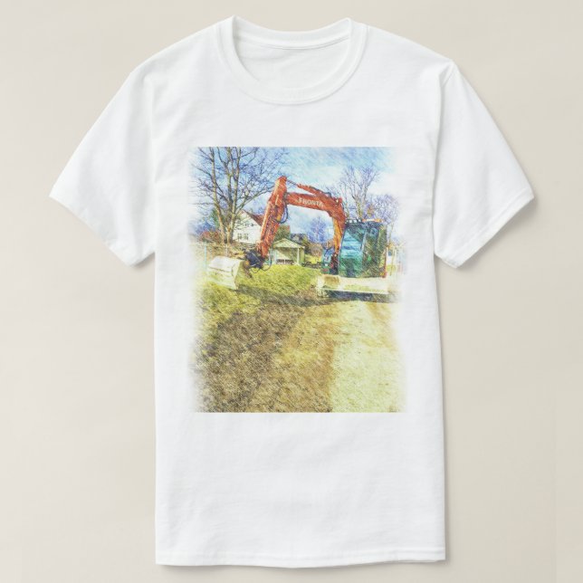 Utgrävningstyp och hus t shirt (Design framsida)