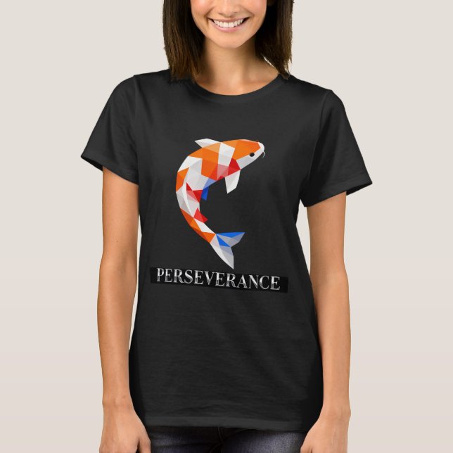 Uthållighet Koi Fisk Låg-Poly Konst T Shirt (Framsida)