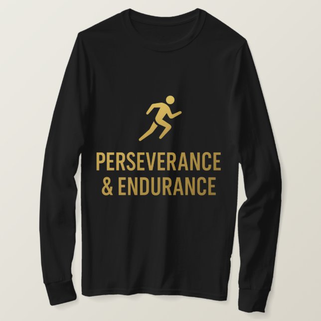 Uthållighet & Styrka – Modern Motivationsgradient T Shirt (Design framsida)
