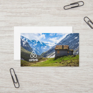 Uthyrning av bild och logotyp Airbnb Visitkort