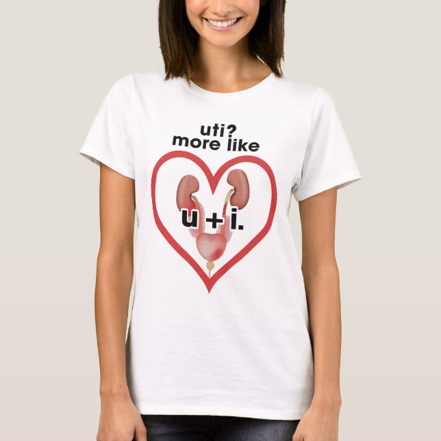 Uti mer som U + I Heart Kärlek T Shirt (Framsida)