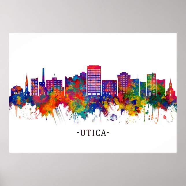 Utica New York Skyline Poster (Framsidan)