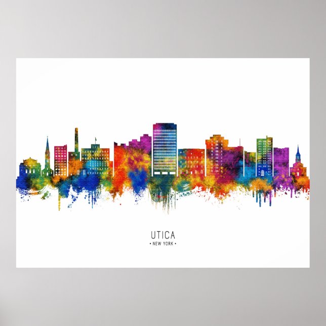 Utica New York Skyline Poster (Framsidan)