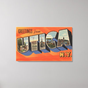 Utica nytt YorkLarge brev ScenesUtica, NY Canvastryck