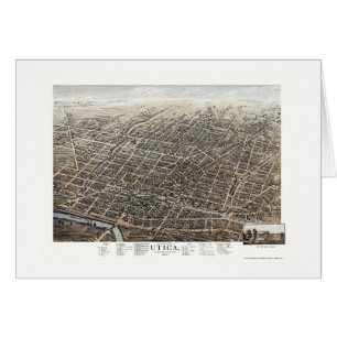 Utica panorama- karta för NY - 1873 Hälsningskort