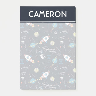 Utifrån detta världsrymd Mönster Post-it Block