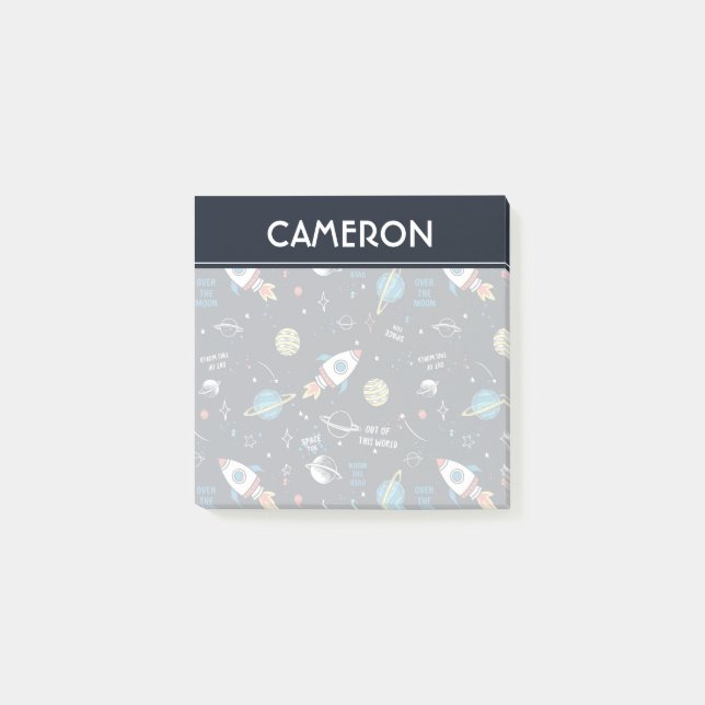 Utifrån detta världsrymd Mönster Post-it Block (Framsida)