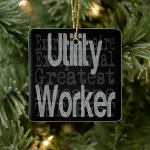 Utility Worker Extraordinaire Julgransprydnad Keramik