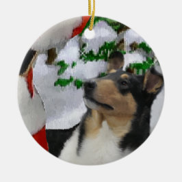 Utjämna Collie-julklappar Ornament
