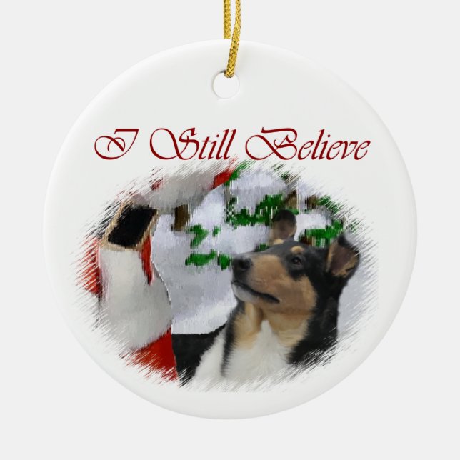 Utjämna Collie-julklappar Ornament (Framsidan)