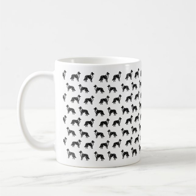 Utjämna Collie Sketch Design Mugg (Vänster)