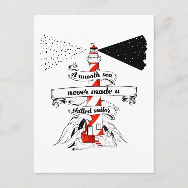 Utjämna havet har aldrig gjort ett skickligt sjöko vykort (Framsida)