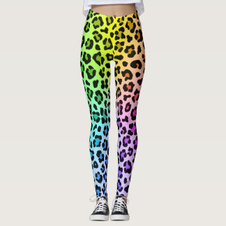 Utjämna regnbåge, feta och vackra leoparder leggings