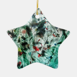 Utjämnad blå dekorationsstjärna,Abstrakt stjärna d Julgransprydnad Keramik