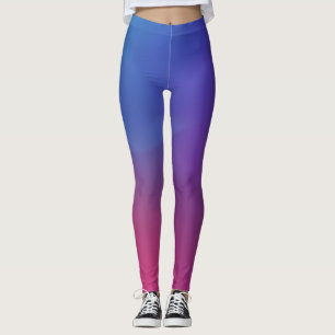 Utjämnad blå till röd ombre-övertoning leggings