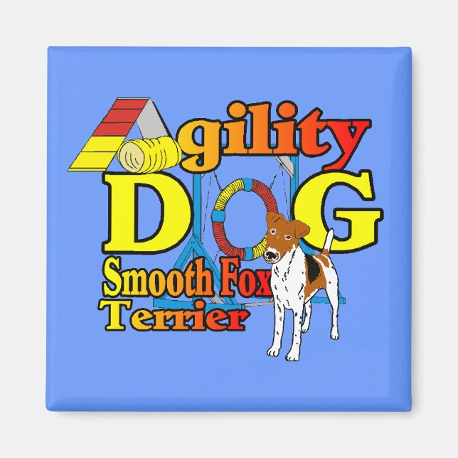 Utjämnad_Fox_Terrier_Agilitet Magnet (Framsidan)