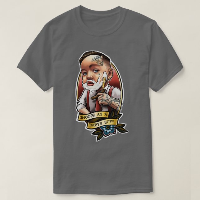 Utjämnad som en babyrumpa t shirt (Design framsida)