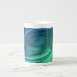 Utjämnat blått och Grönt Färg-blandning Vortex Benporslin Mugg