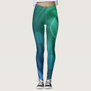 Utjämnat blått och Grönt Färg-blandning Vortex Leggings