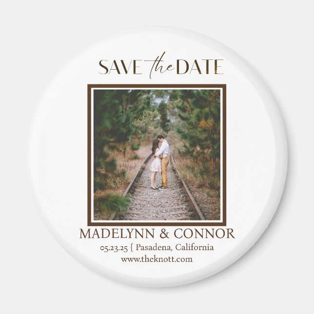 Utjämnat skript, foto Spara datum magneter (Framsidan)