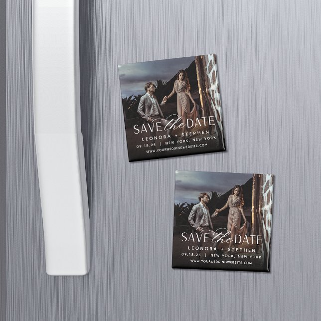 Utjämnat skript | Spara datum i foto Magnet (Skapare uppladdad)