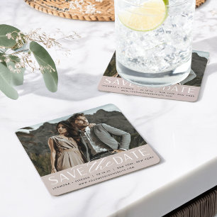 Utjämnat skript   Spara datum i foto Underlägg Papper Kvadrat