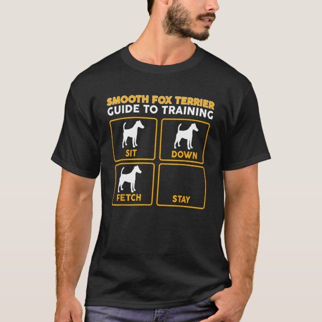 Utjämningsfox Terrier T-Shirt Funny Guide to Train (Framsida)