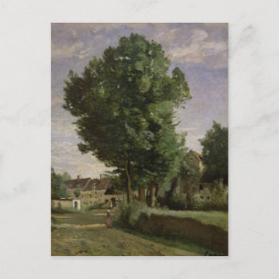 Utkanten av en by nära Beauvais, c.1850 Vykort
