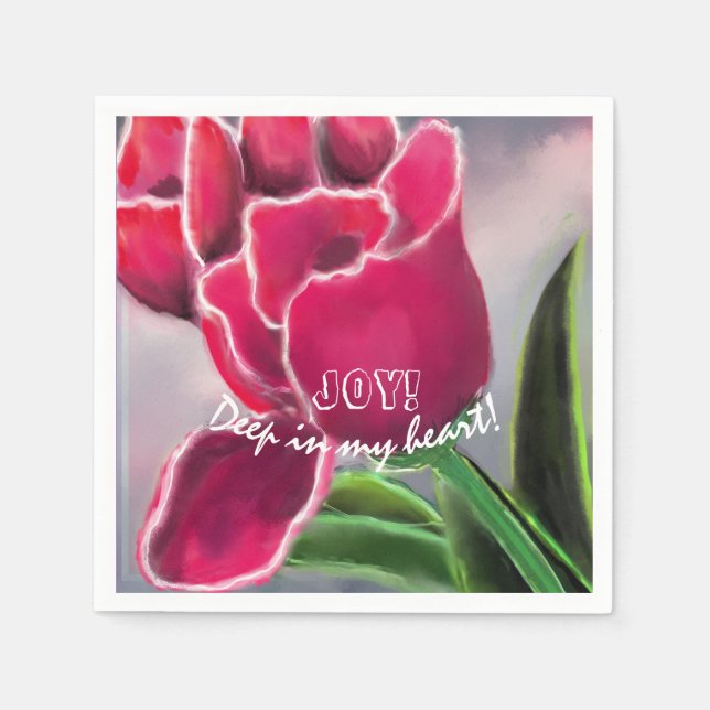 Utkast till Blommigt, anpassa typografi Pappersservett (Framsidan)