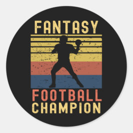 Utkast till Fantasy Football Champion Runt Klistermärke