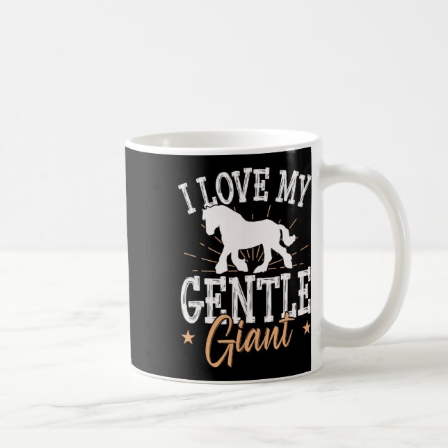 Utkast till hästmemorandumdesign för en Clydesdale Kaffemugg (Höger)