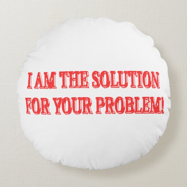 Utkastet "I ÄR LÖSNINGEN" - köp Rund Kudde (Framsidan)