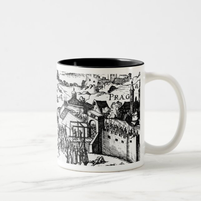 Utkastning genom fönster av Prague, 1618 Två-Tonad Mugg (Höger)