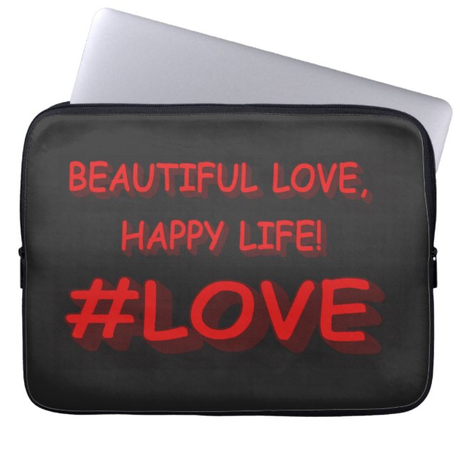 Utkastuttryck "BEAUTIFUL KÄRLEK". Köp nu Laptop Fodral (Framsidan)