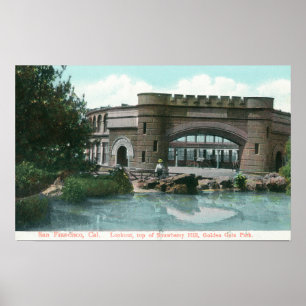 Utkik för Golden Gate Parkjordgubbebacken beskåd Poster