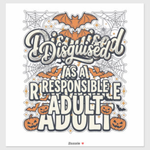 Utklädd som en ansvarsfull vuxen Halloween Vector Klistermärken